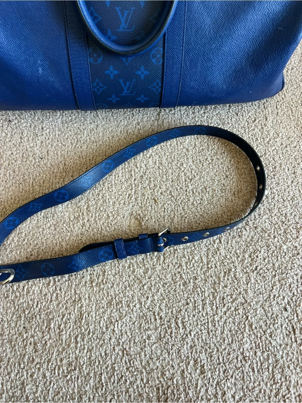 Louis Vuitton Blue Monogram Canvas Travel Duffle